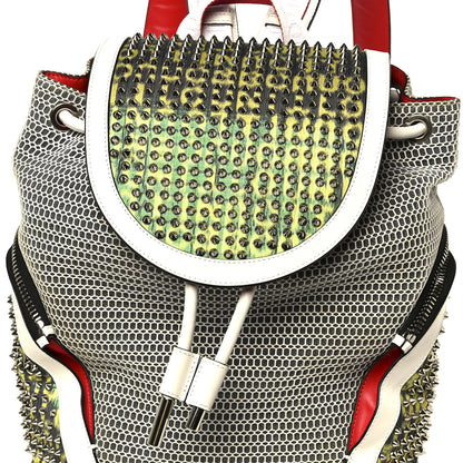 Christian Louboutin Calfskin Explorafunk Backpack White Multicolor 9 of 11