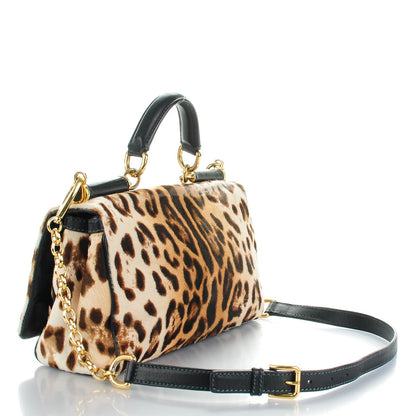 Dolce & Gabbana Calf Hair Leopard Print Small Miss Sicily Satchel 3 of 6