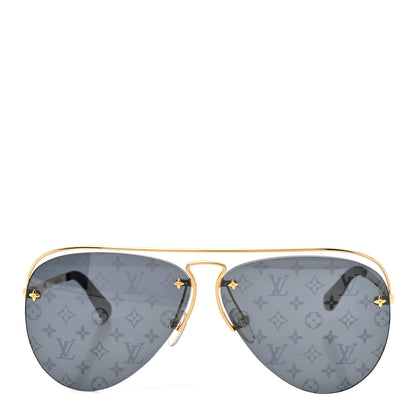 Louis Vuitton Metal Monogram Grease Sunglasses Z1172W Gold 2 of 7