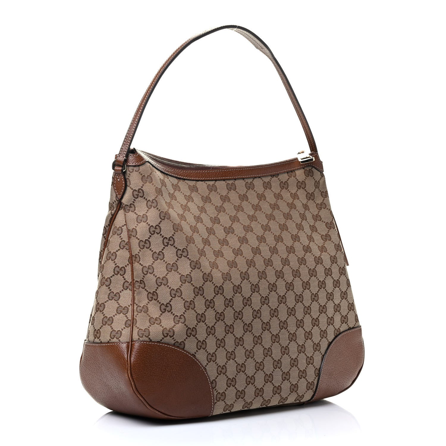 Gucci Monogram Textured Calfskin Large Bree Hobo Beige Ebony Nocciola 3 of 8