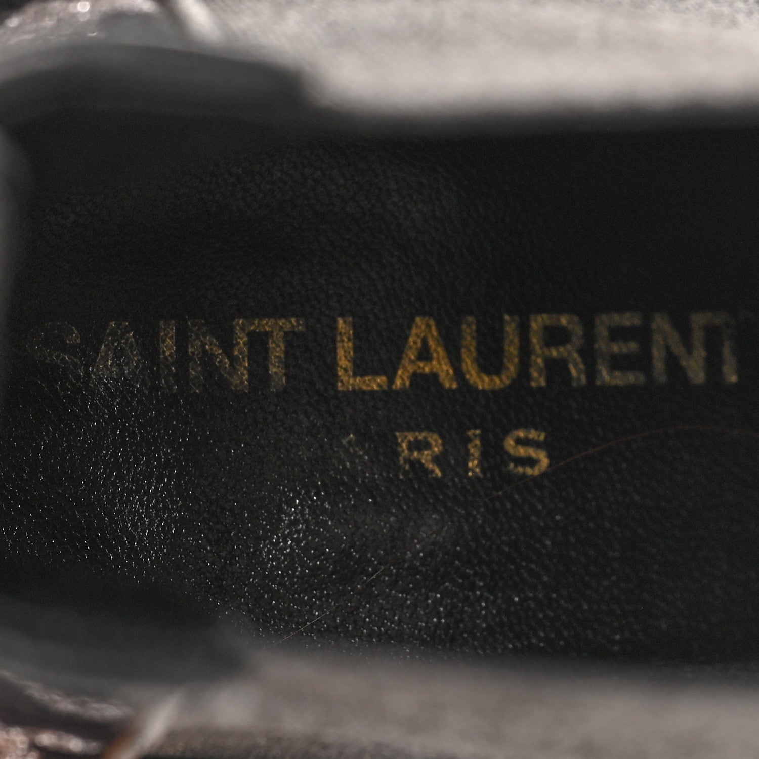 Saint Laurent Glitter Suede Calfskin Rock Chelsea Boots 35 Black 8 of 8