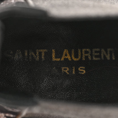 Saint Laurent Glitter Suede Calfskin Rock Chelsea Boots 35 Black 8 of 8