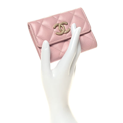Chanel Caviar Quilted Studded CC Flap Card Holder Light Pink 2 of 10