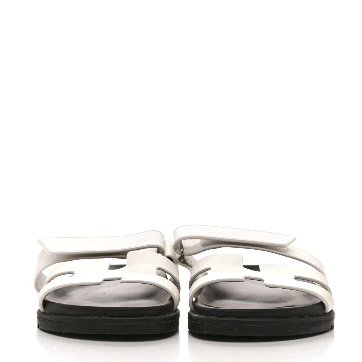 Hermes Calfskin Womens Chypre Sandals 37.5 White 3 of 9