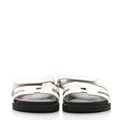 Hermes Calfskin Womens Chypre Sandals 37.5 White 3 of 9
