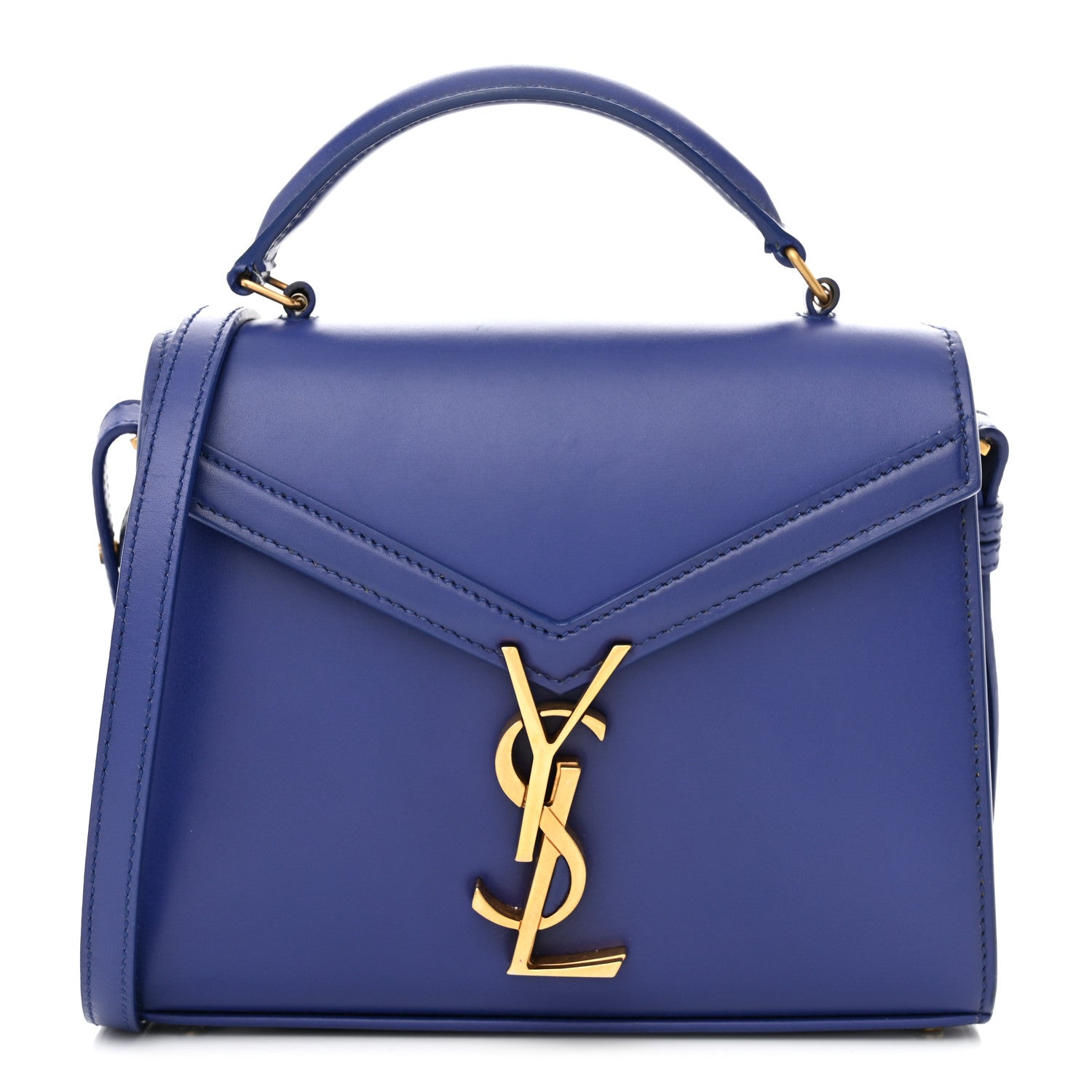 Saint Laurent Calfskin Mini Classic Monogram Cassandra Top Handle Bag Majorelle 1 of 12
