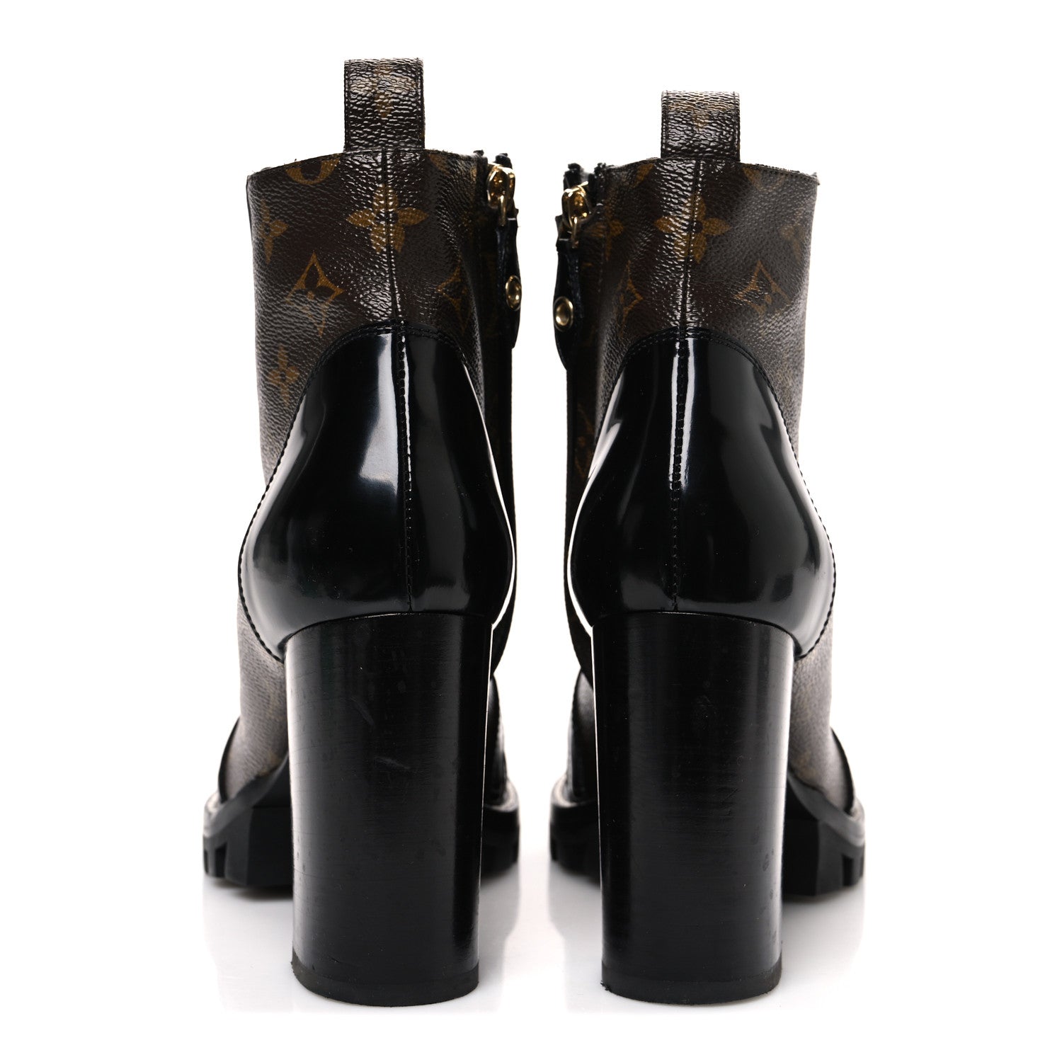 Louis Vuitton Patent Calfskin Monogram Star Trail Ankle Boots 40 Black 6 of 11