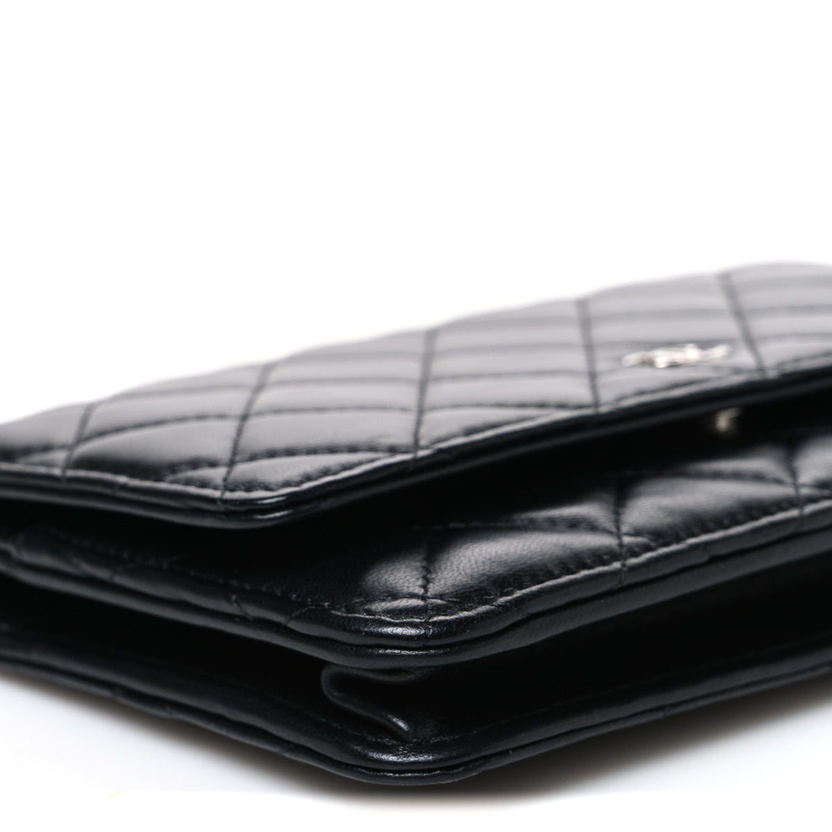 Lambskin Quilted Wallet On Chain WOC Black