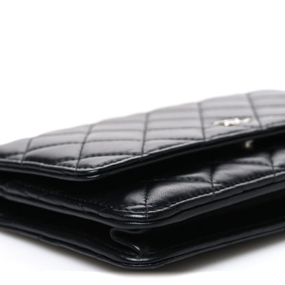 Chanel Lambskin Quilted Wallet On Chain WOC Black 10 of 11