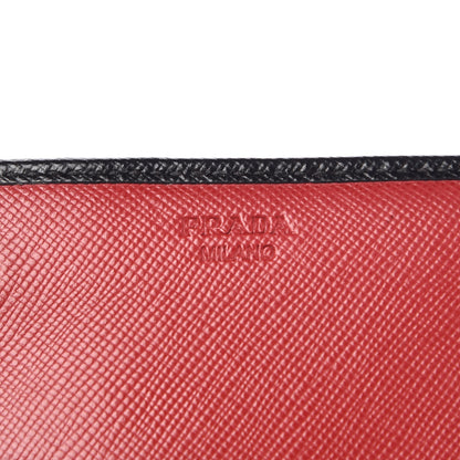Prada Saffiano Colour Continental Flap Wallet Black Peonia 6 of 9