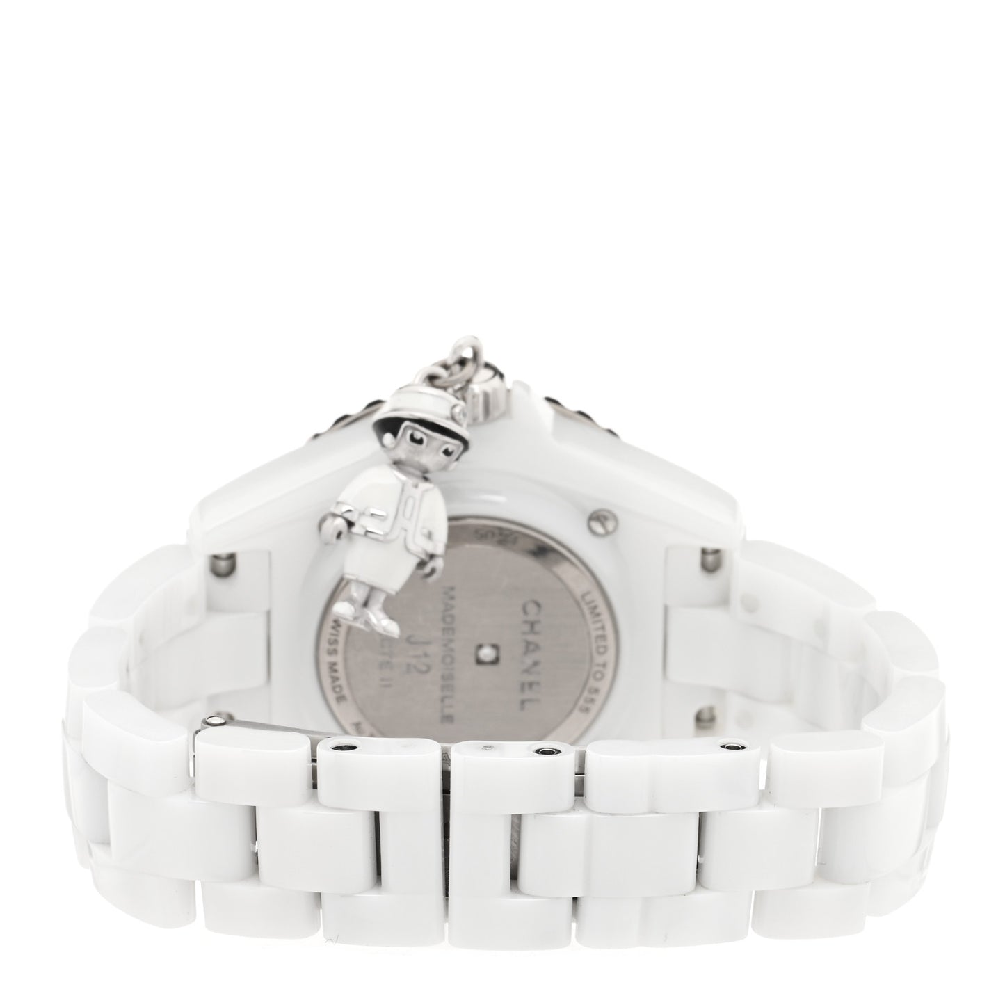 18K White Gold Ceramic Diamond 33mm J12 Limited Edition Mademoiselle Charm Quartz Watch White