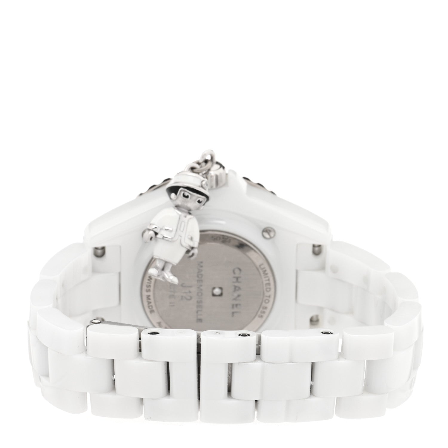 Chanel 18K White Gold Ceramic Diamond 33mm J12 Limited Edition Mademoiselle Charm Quartz Watch White 3 of 5
