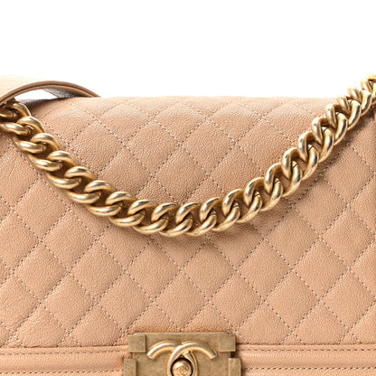 Chanel Caviar Quilted Medium Boy Flap Beige 8 of 11