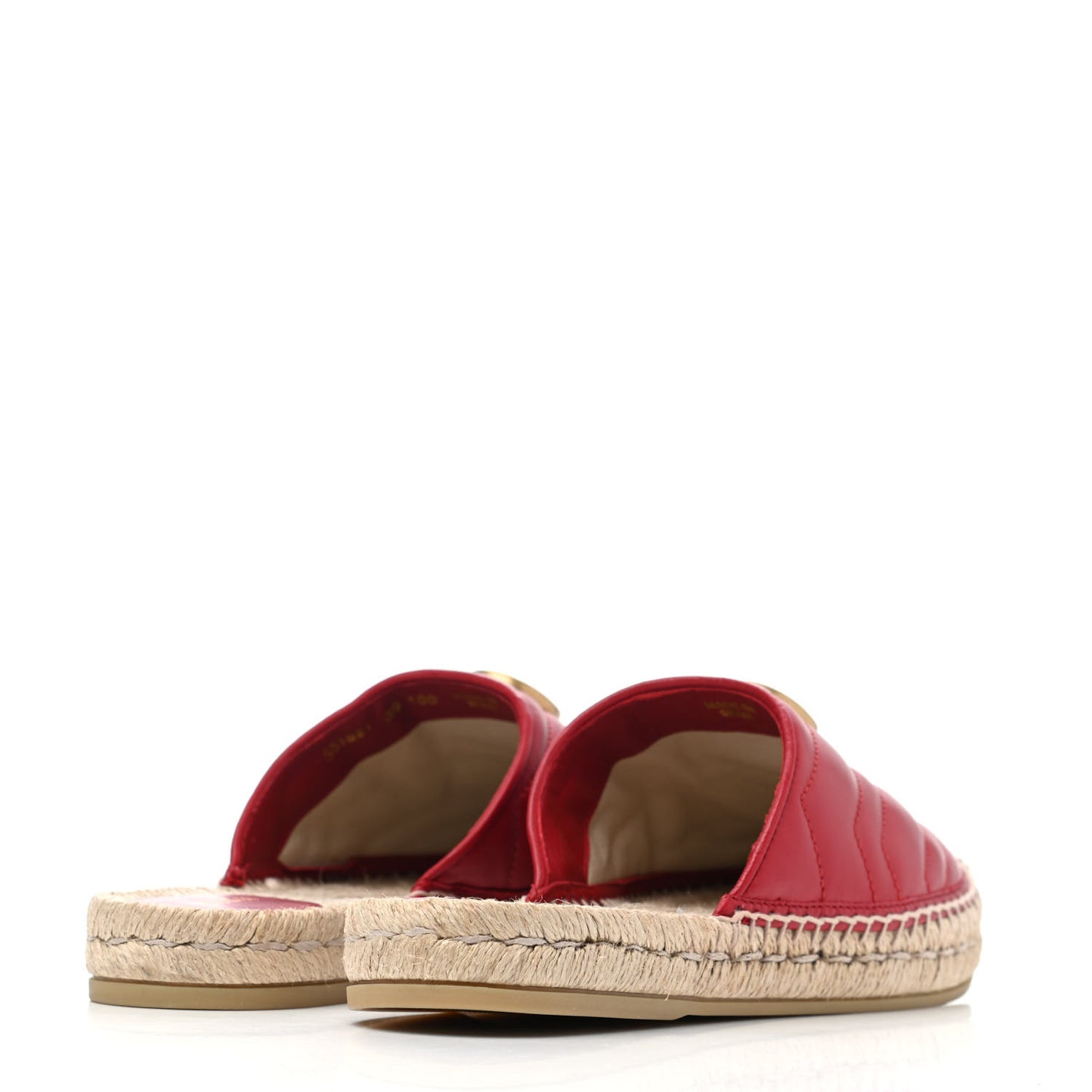 Nappa Matelasse GG Marmont Espadrille Slippers 39 Hibiscus Red