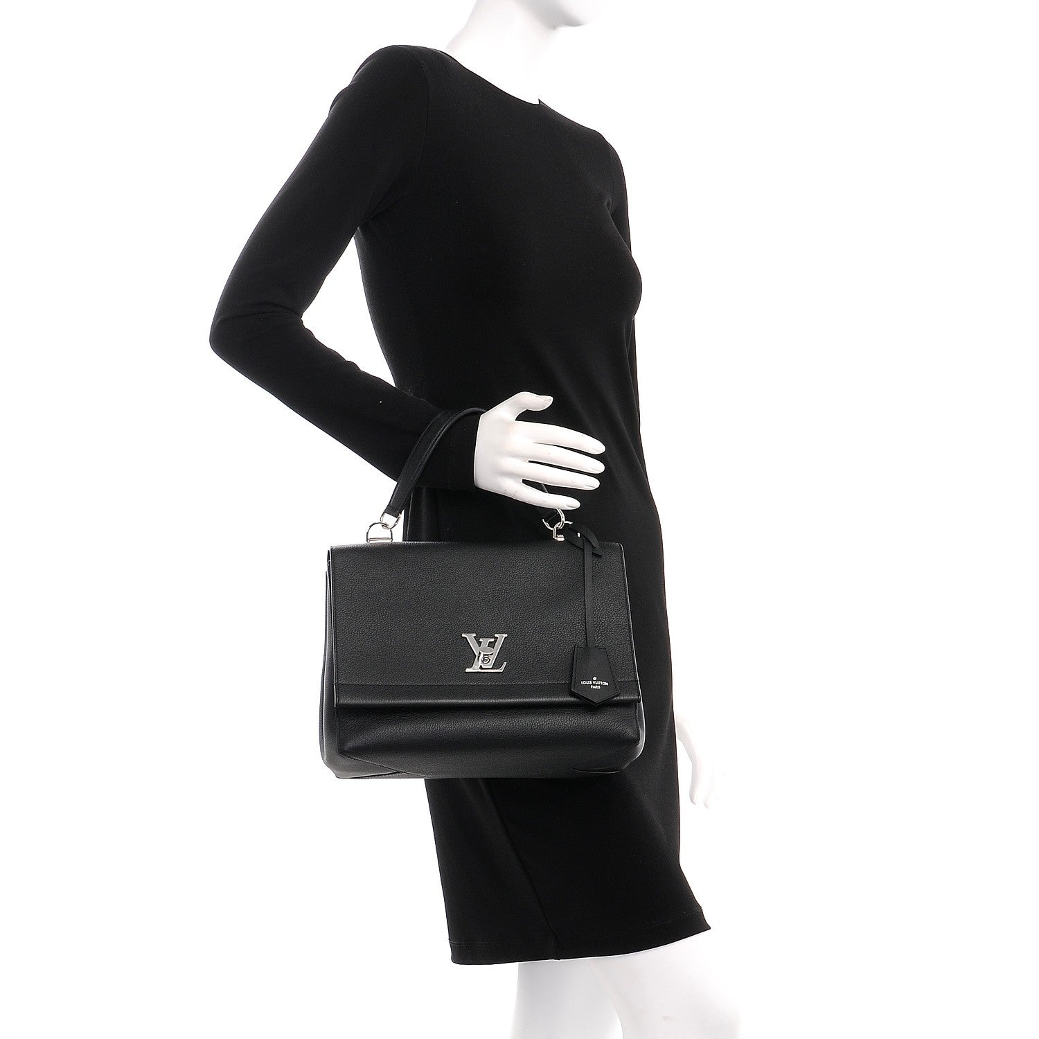Louis Vuitton Soft Calfskin Lockme II Top Handle Black 3 of 8