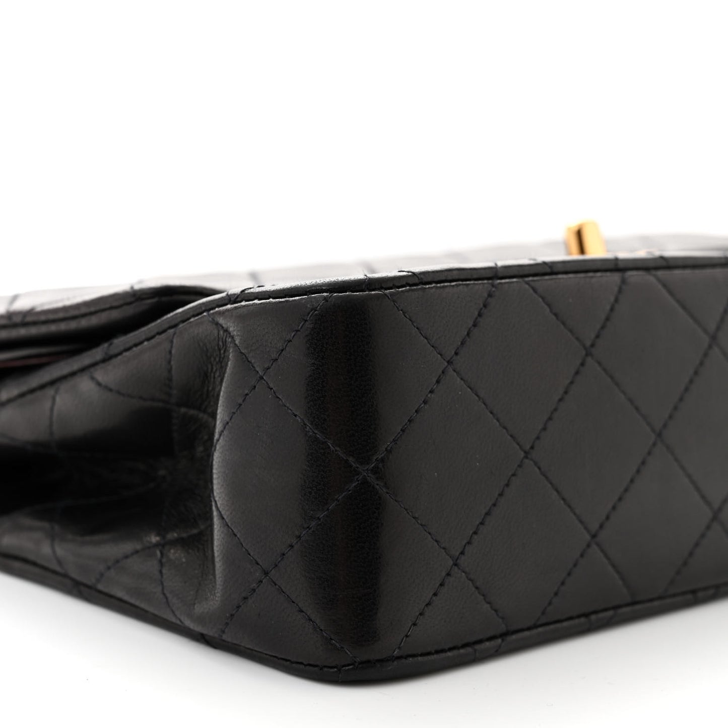 Lambskin Quilted Small Double Flap Black