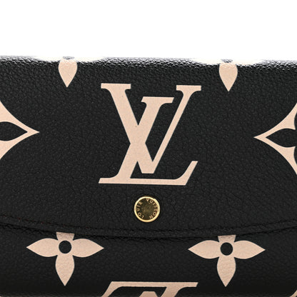 Louis Vuitton Empreinte Monogram Giant Emilie Wallet Black Beige 7 of 7