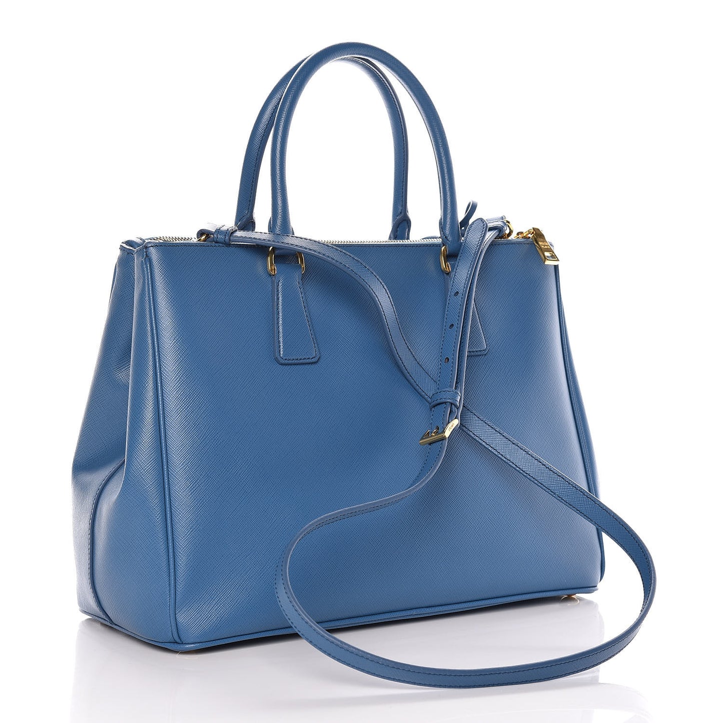 Saffiano Medium Galleria Double Zip Tote Cobalto