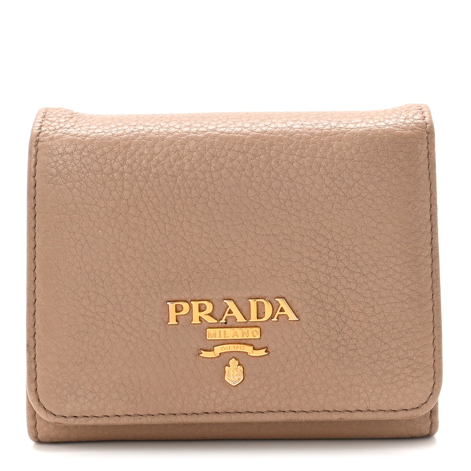 Prada Vitello Daino Metal Tri-Fold Wallet Cammeo 1 of 7