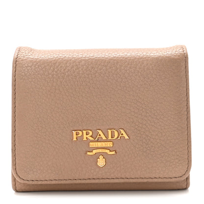 Prada Vitello Daino Metal Tri-Fold Wallet Cammeo 1 of 7