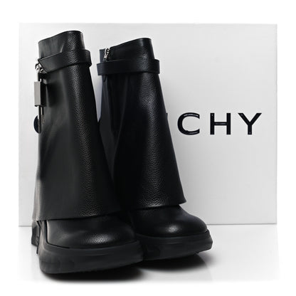Givenchy Grained Calfskin Shark Lock Biker Ankle Boots 39 Black 8 of 8