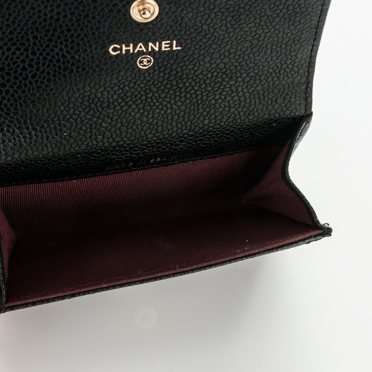 Caviar Quilted Flap Card Holder Black