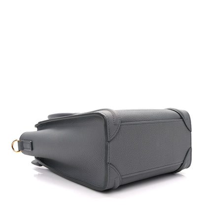 Celine Drummed Calfskin Nano Luggage Kohl 4 of 13
