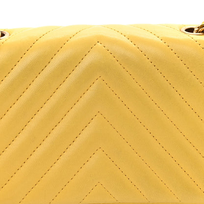 Chanel Lambskin Chevron Quilted Extra Mini Rectangular Flap Yellow 12 of 12