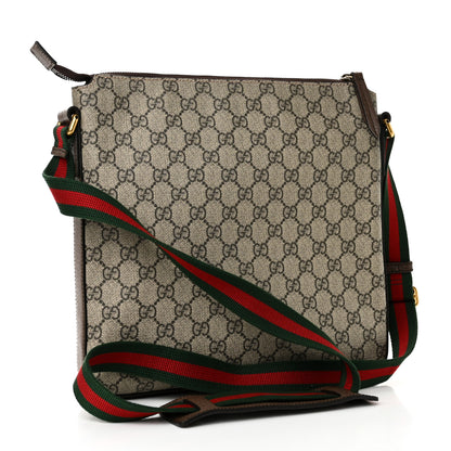 Gucci Soft GG Supreme Monogram Courrier Web Medium Flat Messenger Bag Beige New Acero Multicolor 2 of 10