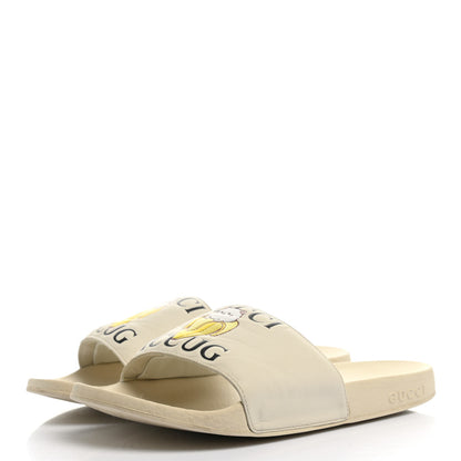 Gucci X BNF Nappa Pantoufle Bananya Womens Pool Slide Sandals 39 Mystic White 3 of 8