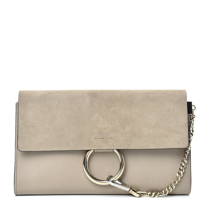 Chloe Suede Calfskin Faye Clutch Motty Grey 1 of 14