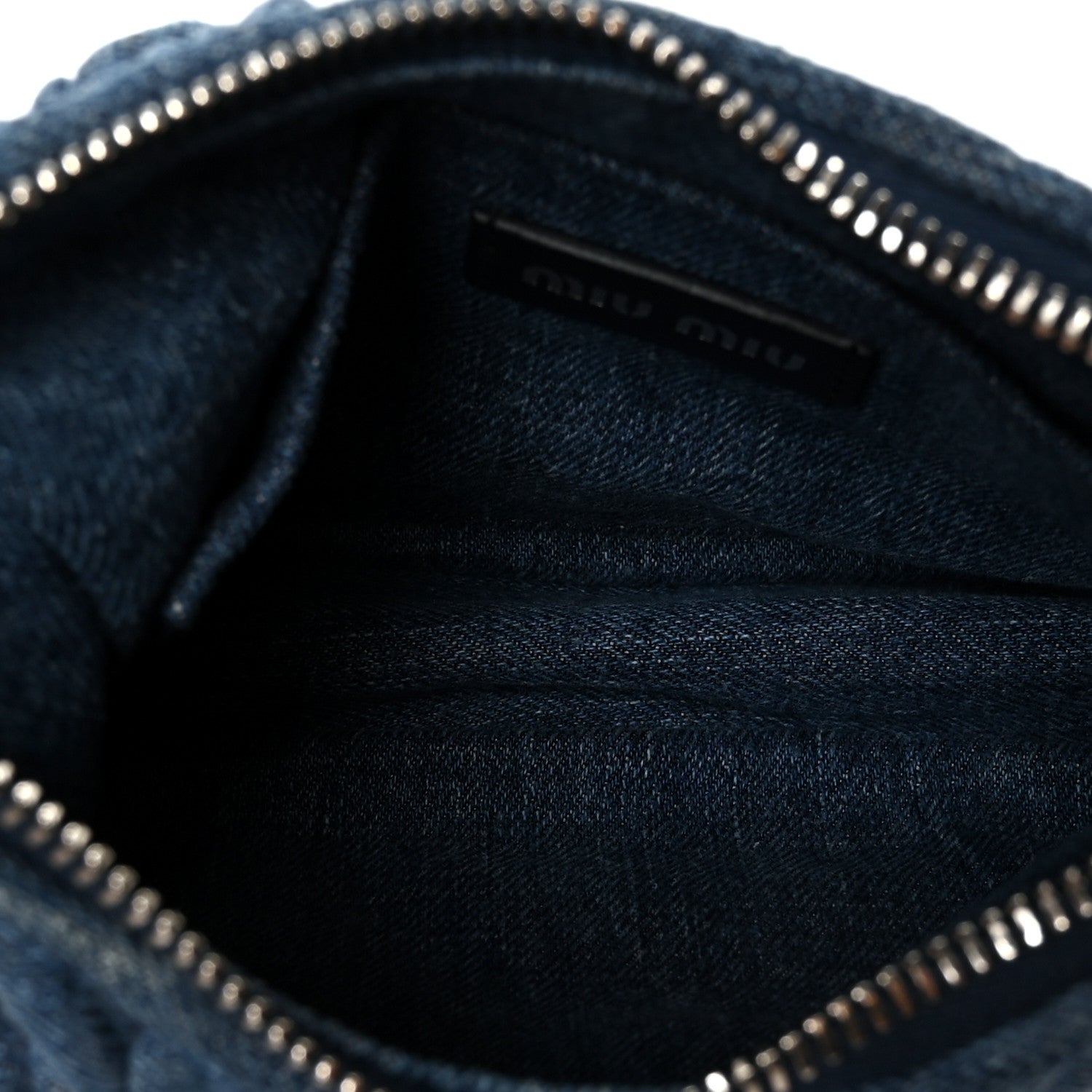 Miu Miu Denim Matelasse Shoulder Bag Blue White 4 of 8