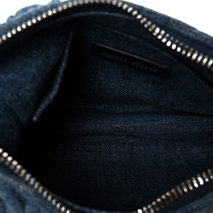 Miu Miu Denim Matelasse Shoulder Bag Blue White 4 of 8