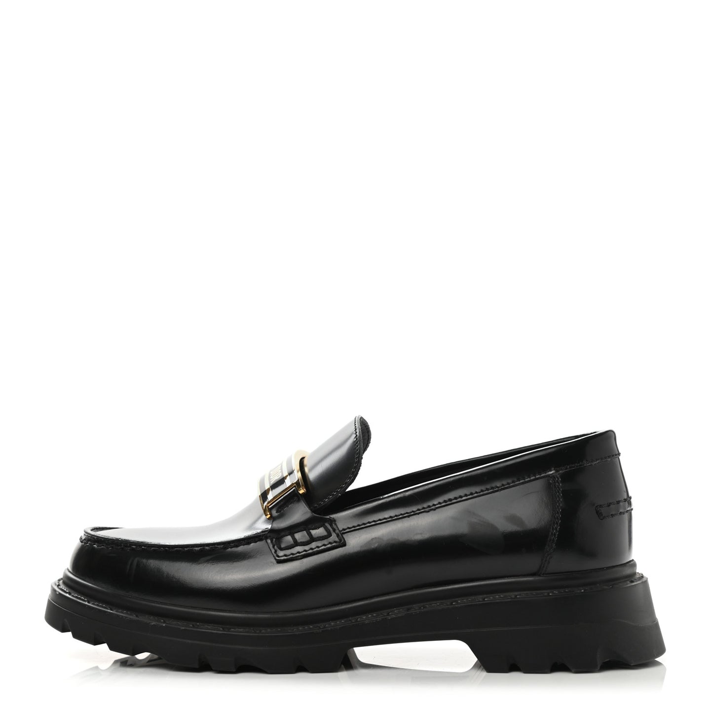 Brushed Calfskin Dior Code Lug Sole 15mm Loafers 35.5 Black