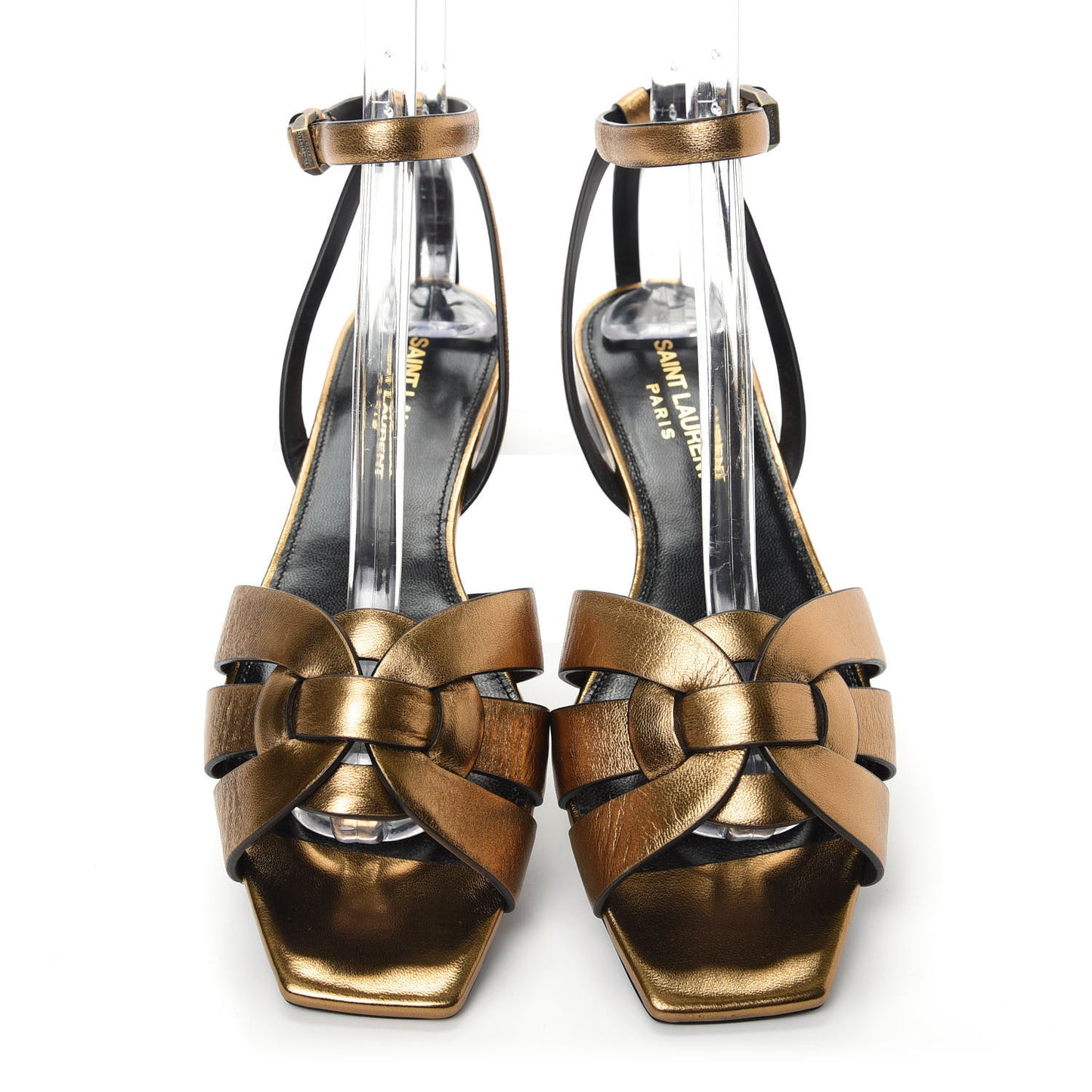 Calfskin Tribute 05 Ankle Strap Sandals 36 Dark Gold