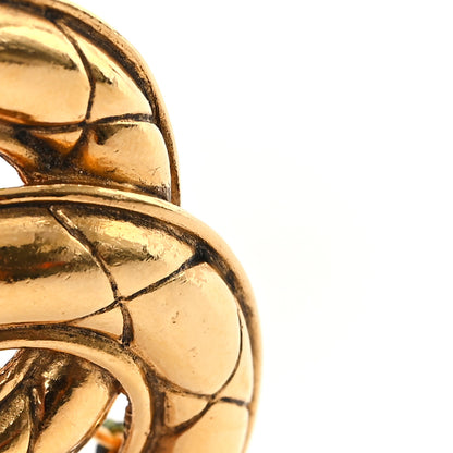 Chanel Metal Quilted Large CC Brooch Gold 4 of 5