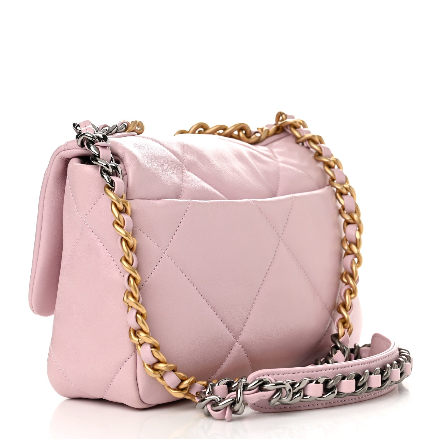 Lambskin Quilted Medium Chanel 19 Flap Light Pink