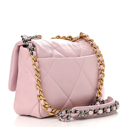 Chanel Lambskin Quilted Medium Chanel 19 Flap Light Pink 3 of 12