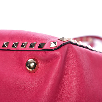 Valentino Garavani Vitello Medium Rockstud Tote Pop Fuxia 14 of 19