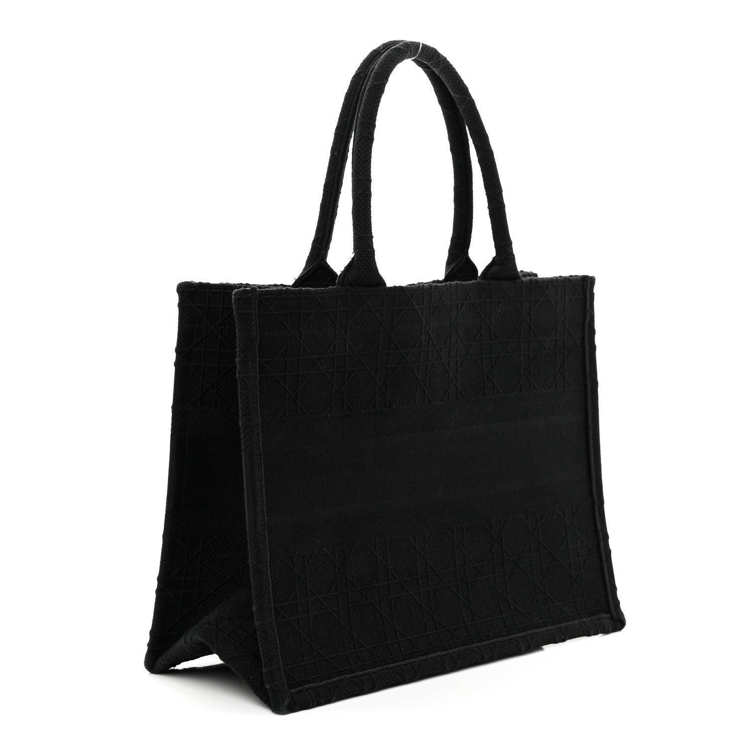 Christian Dior Canvas Embroidered Cannage Medium Book Tote Black Multicolor 3 of 12