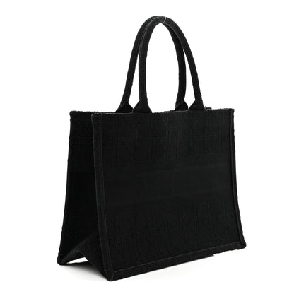 Christian Dior Canvas Embroidered Cannage Medium Book Tote Black Multicolor 3 of 12