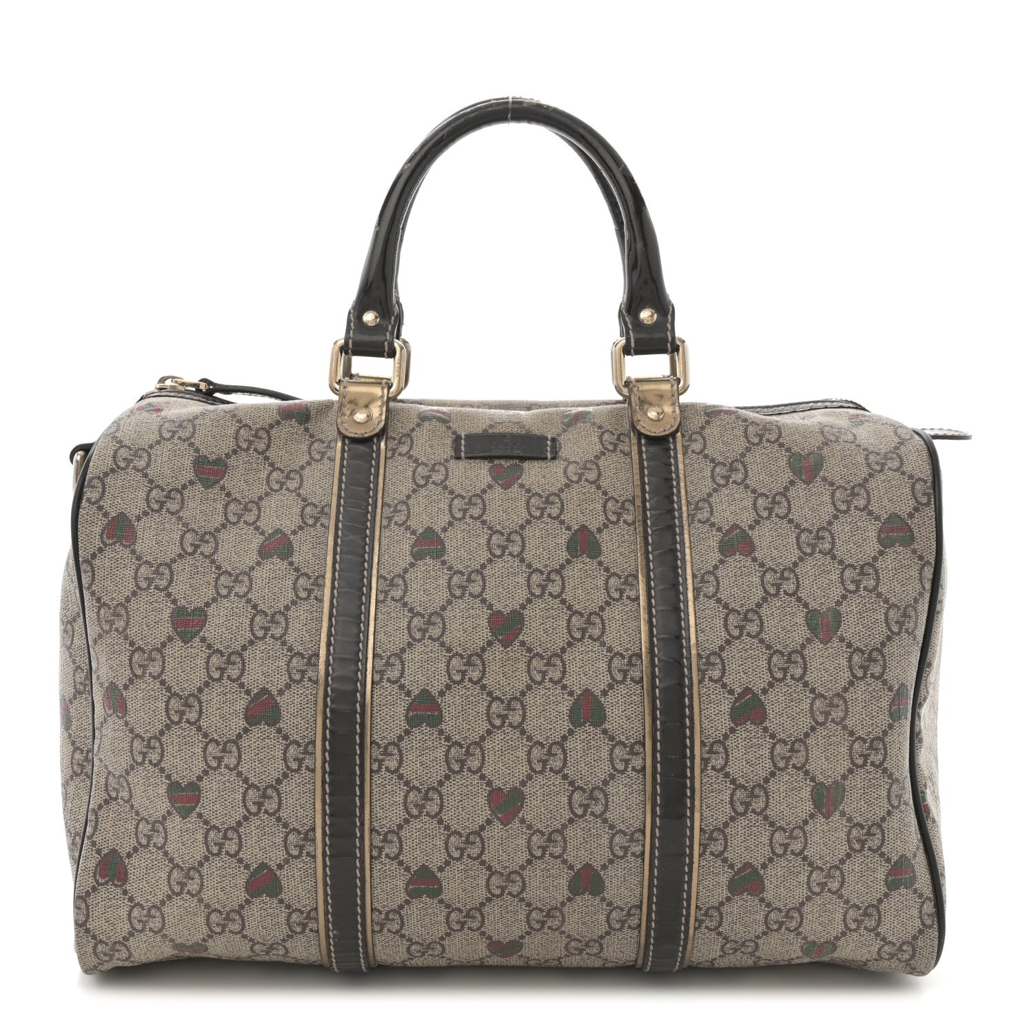 Gucci GG Plus Monogram Hearts Medium Joy Boston Dark Brown 1 of 14