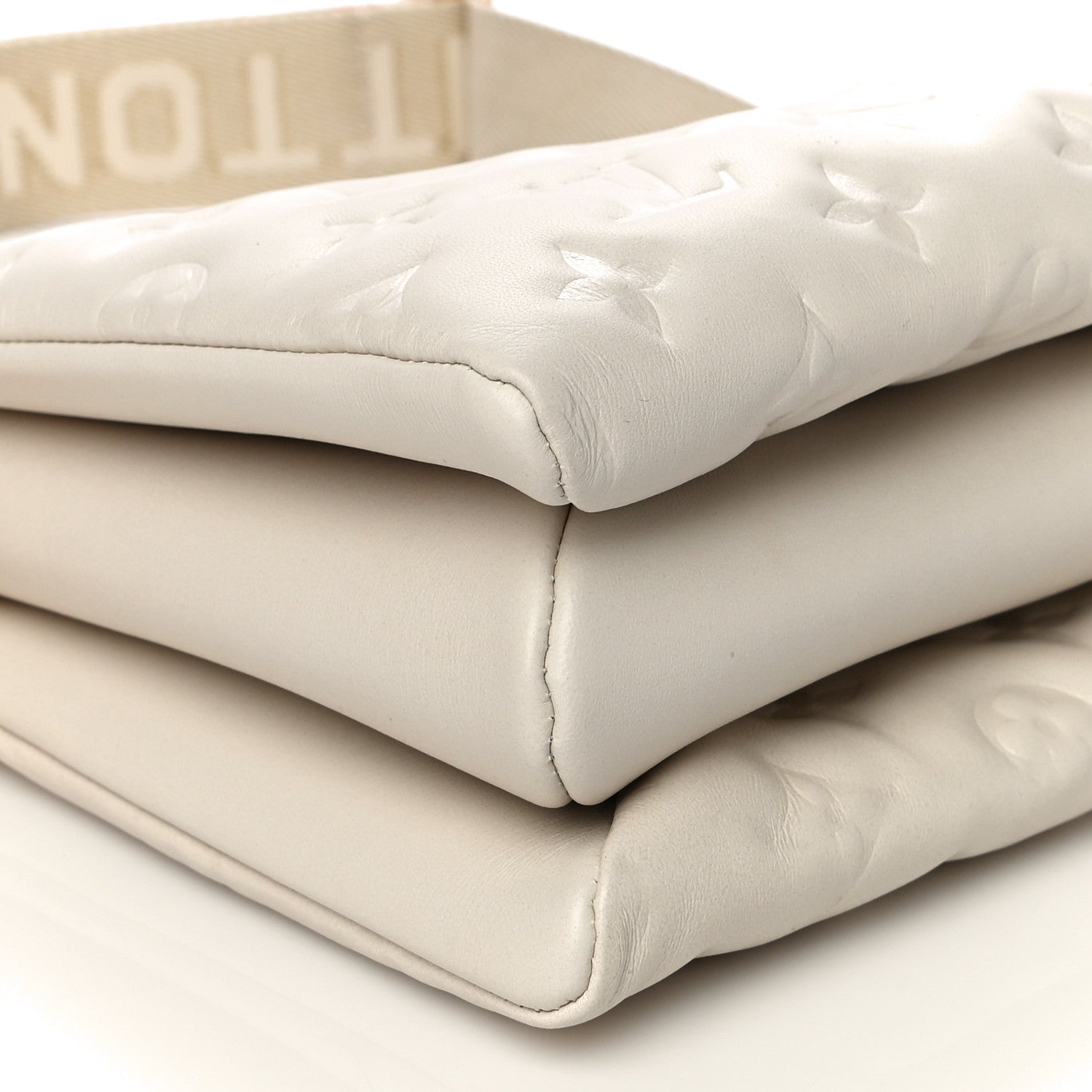 Louis Vuitton Lambskin Embossed Monogram Coussin PM Beige Cream 10 of 17
