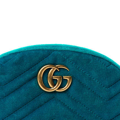 Gucci Velvet Matelasse GG Marmont Belt Bag 85 34 Pavone Cyan 11 of 11