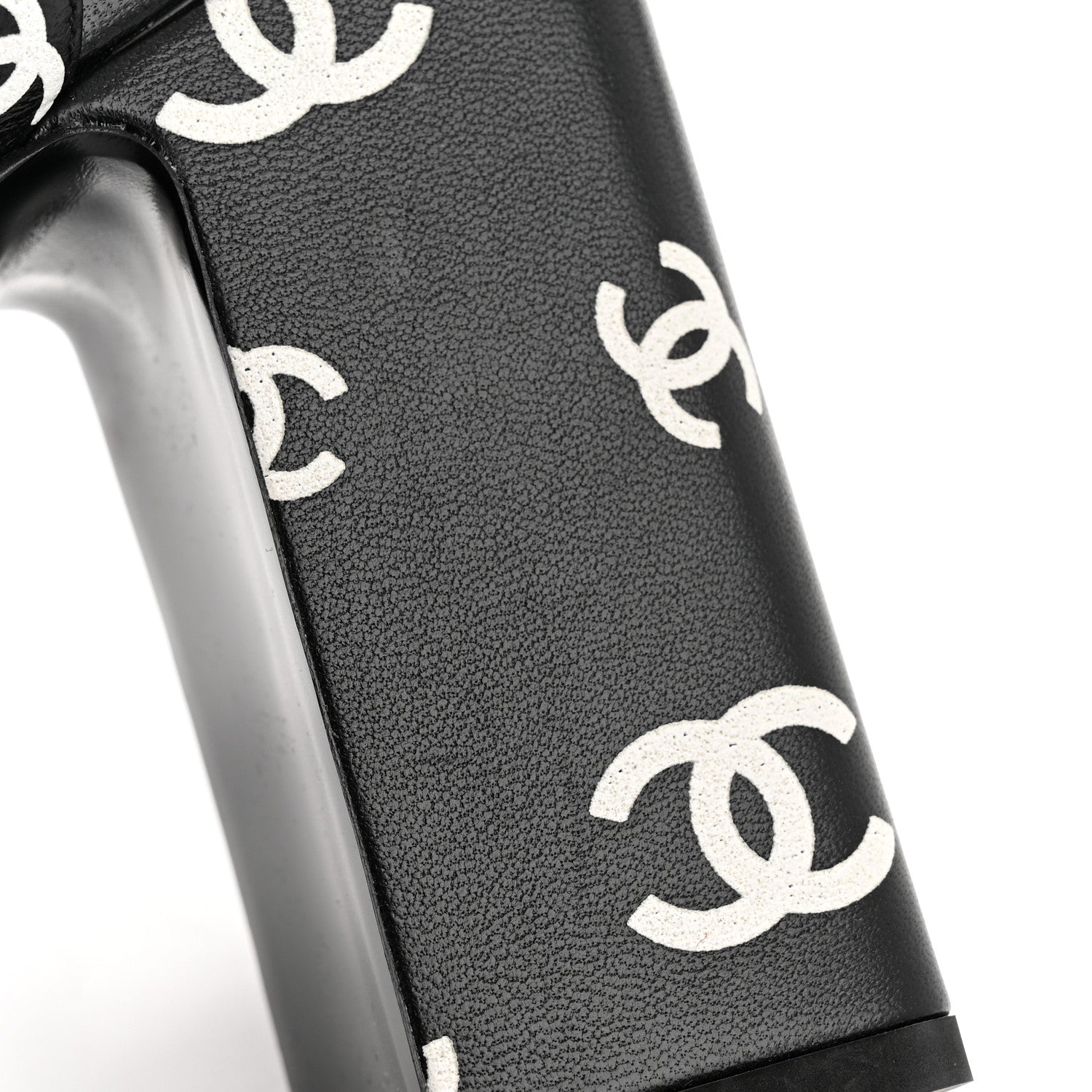 Chanel Printed Lambskin CC Platform Sandals 37 Black White 10 of 11