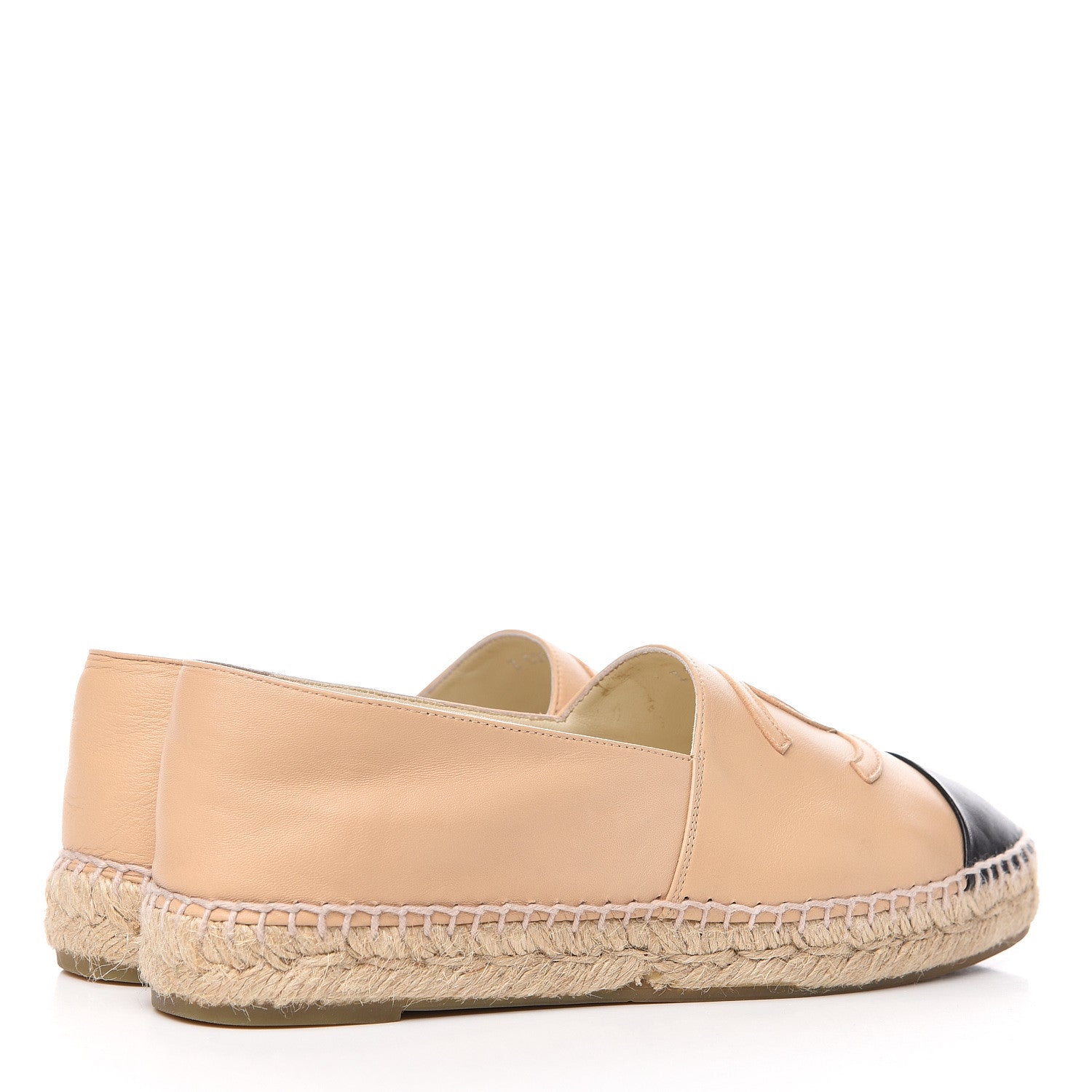 Chanel Lambskin CC Espadrilles 38 Beige Black 4 of 11