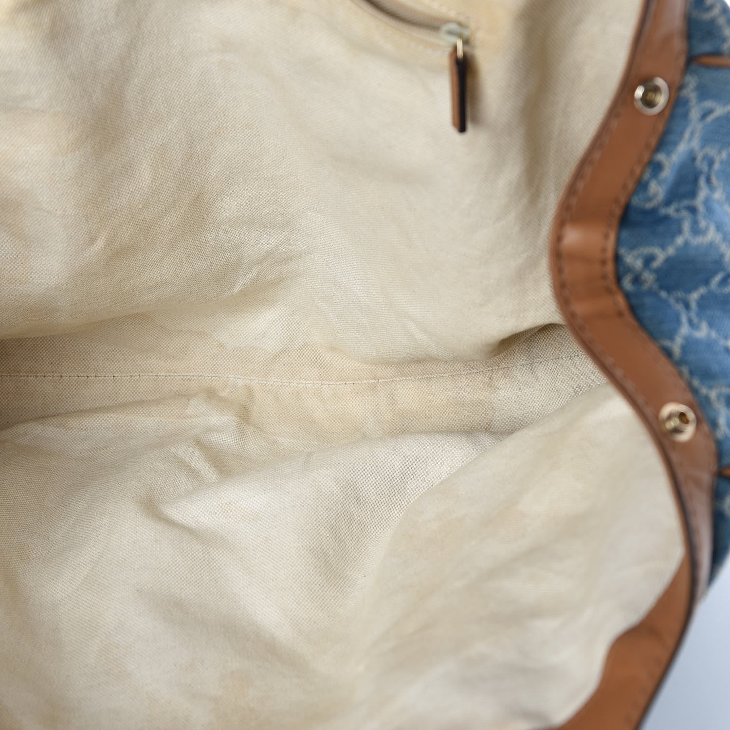 Gucci Denim Monogram Large Sukey Tote 12 of 21