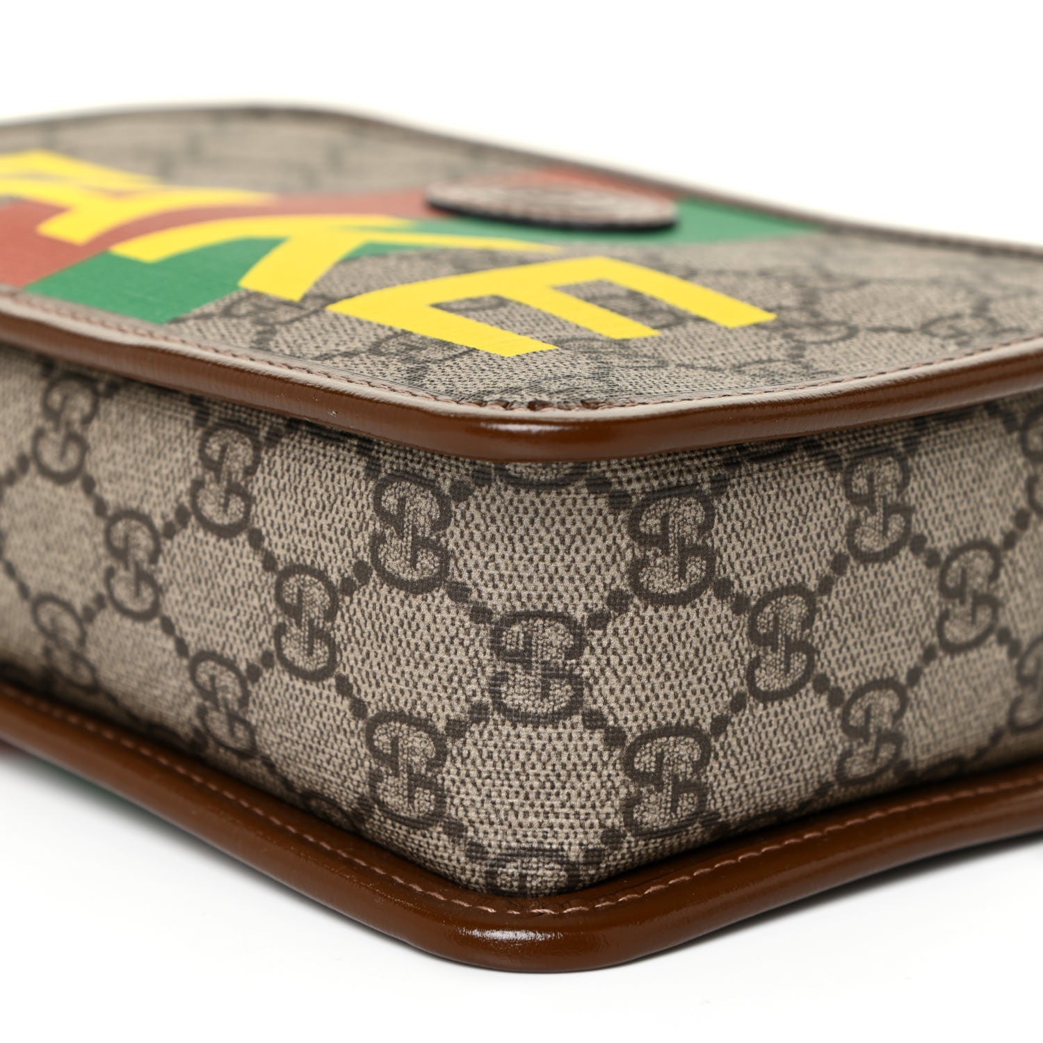 Gucci GG Supreme Monogram Azalea Calfskin Fake/Not Retro Interlocking G Cosmetic Case Beige Ebony Brown Sugar 8 of 10