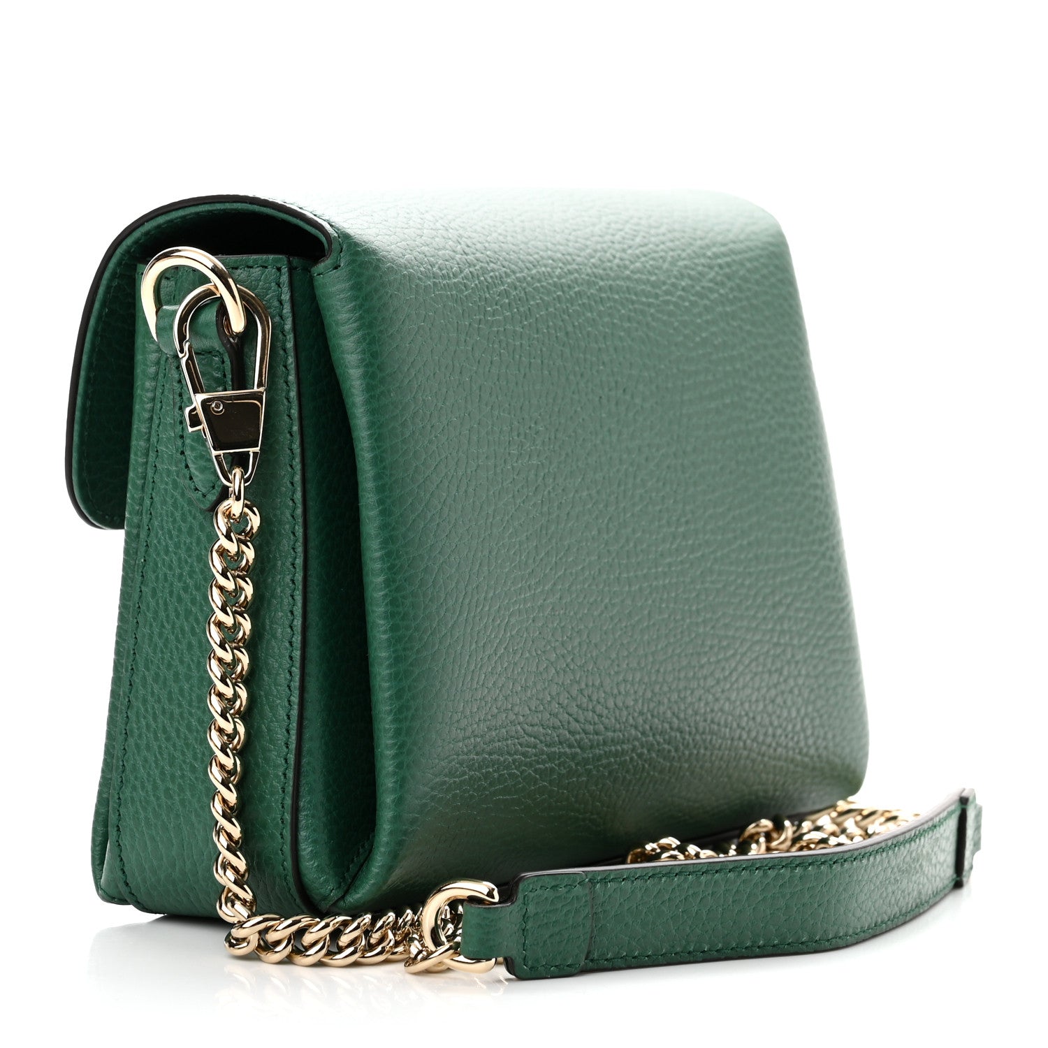 Gucci Dollar Calfskin Interlocking G Crossbody Bag Emerald 3 of 10