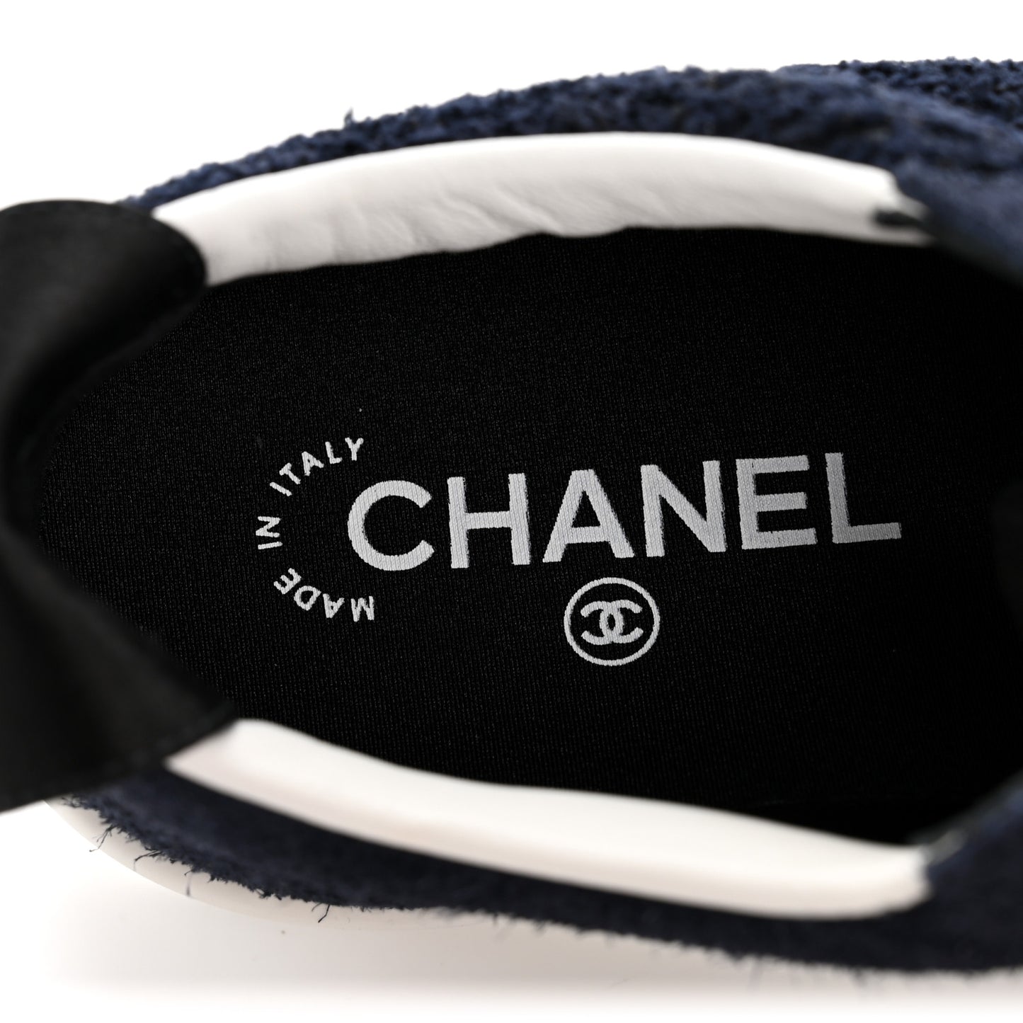 Tweed Suede Womens Sneakers 36.5 Navy